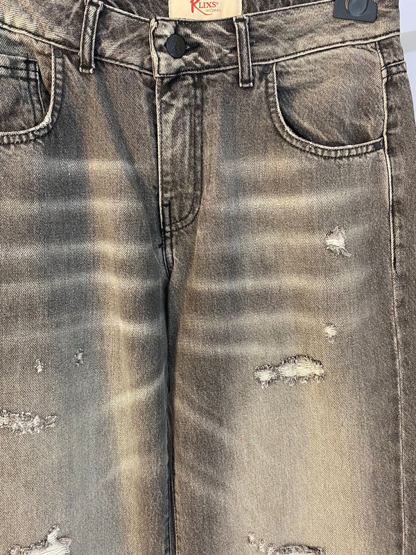 JEANS alta vita lavaggio sabbiato