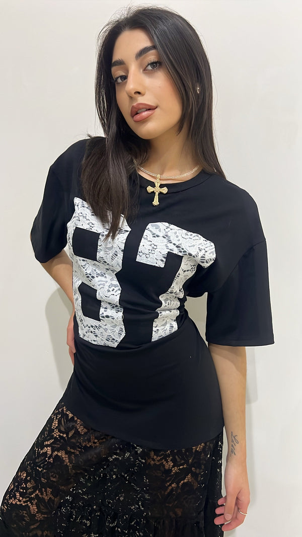 Maglia lunga in pizzo