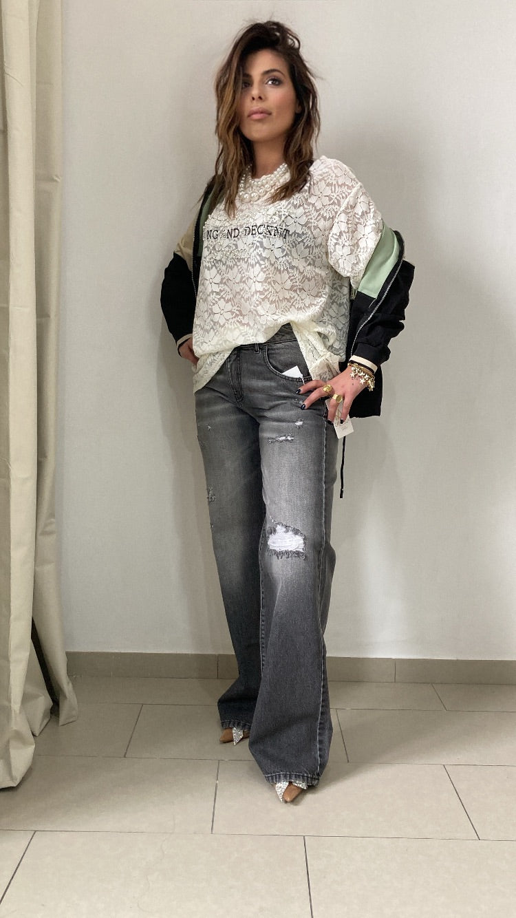 Maglia in pizzo taglia unica