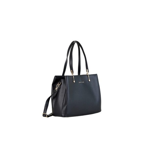 BORSA A MANO CON TRACOLLA IN ECOPELLE NERO PIERRE CARDIN